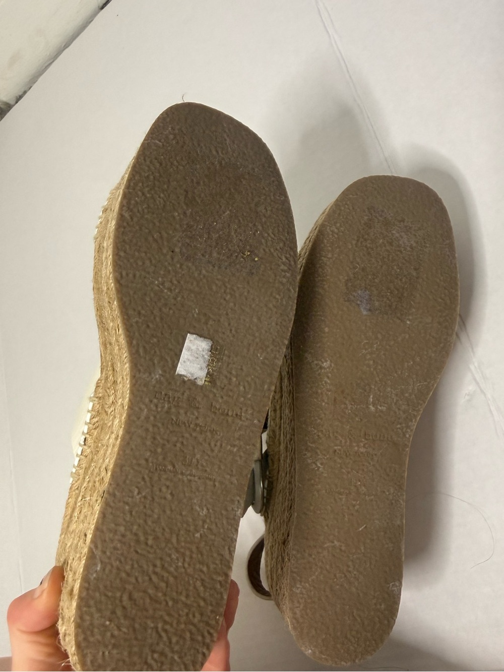 Rag & Bone August Espadrille Sandal Platform White Leather 39.5 US 9.5 NEW - Picture 8 of 10